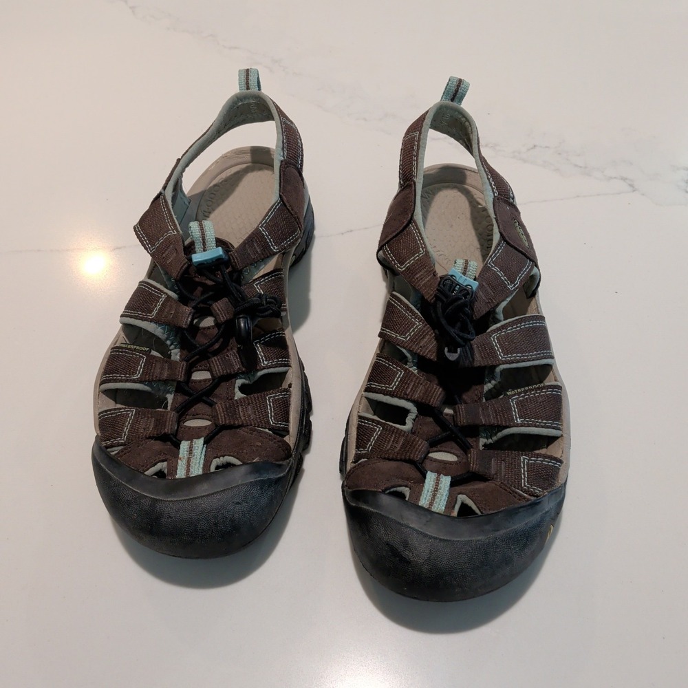 Keen Womens Newport H2 size 9.5 brown teal sandals hiking 1083 Shoes